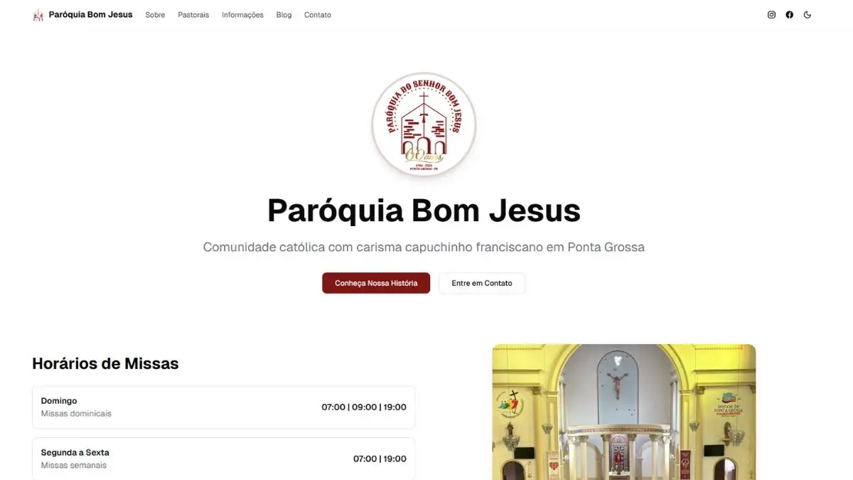 Bem-vindos ao Novo Site da Paróquia Bom Jesus!